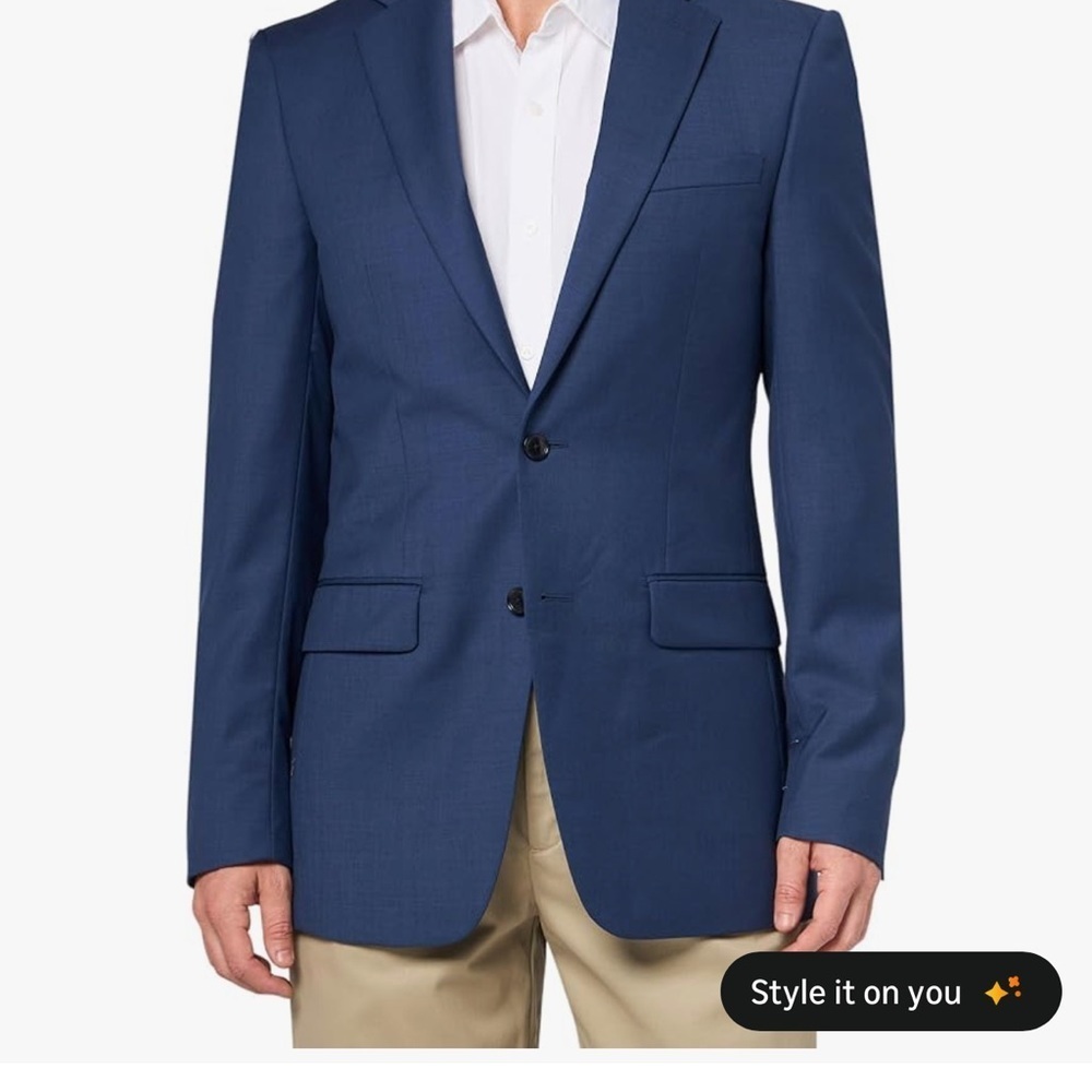 Calvin Klein Slim Fit Blazer 100% Wool Natural Stretch 44R